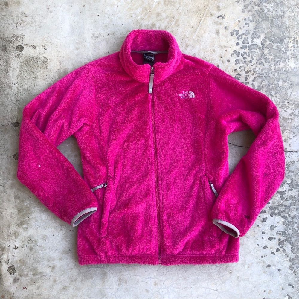 The North Face full zip fleece jacket pink Girls 14/16 Large